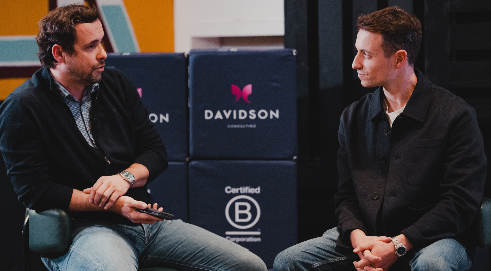 Bertrand BAILLY, CEO de Davidson consulting en conférence avec Hugo CLEMENT lors de la journée de l'impact.